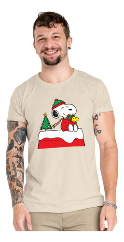 Polera Snoopy Navidad Pascuas Peanuts Algodon Organico Wiwi