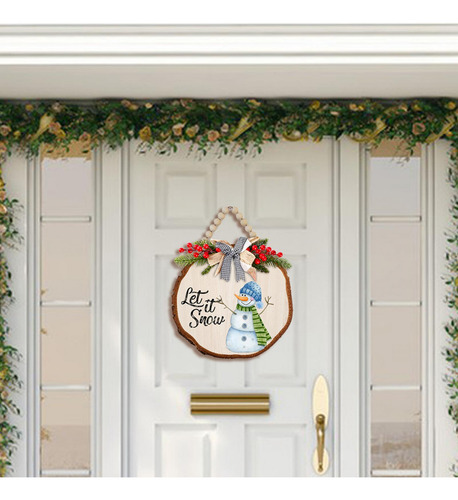 Letrero Colgante De Navidad, Letrero De Puerta Con Coronas