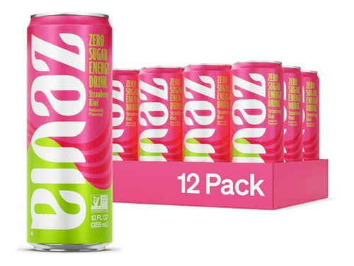 Bebida Energética  Zero Calorie, Fresa Y Kiwi, 12 Onzas Líqu