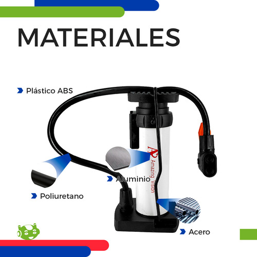Mini Bomba Manual Con Pedal Slim Company Con Válvulas Para Inflar Cama Inflable Pelota De Playa Balón Neumático De Bici Multifuncional Color Blanco