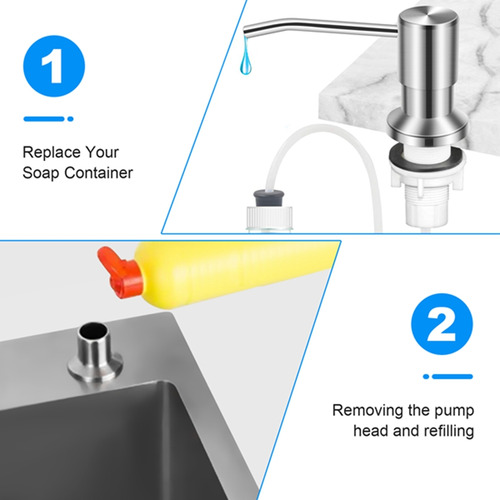 Dispensador De Jabón Para Fregadero De Cocina, Jabonera Empo
