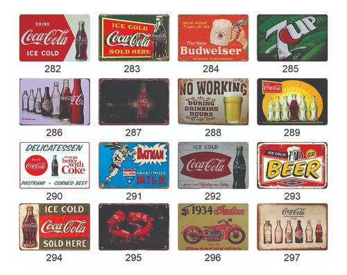 Imagen 3 de 10 de Placas Metálicas Decorativas 30x20 Vintage Retro Bares Salas