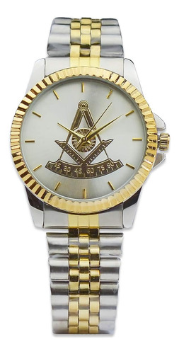 Reloj De Pulsera Masónico Pasado Maestro [oro Y Plata]