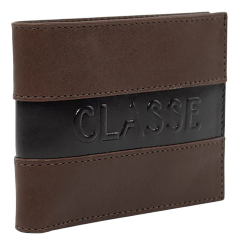 Carteira Masculina De Couro Slim Sem Fecho Classe Cor Preto M261 Desenho Do Tecido Liso