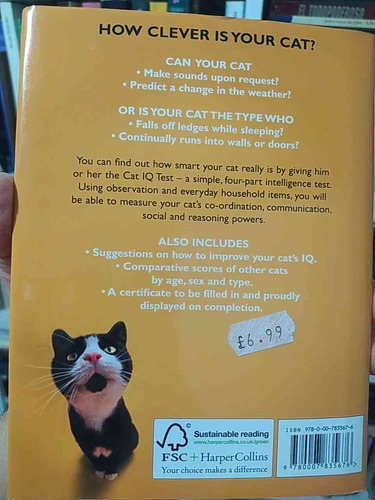 Test Your Cat: The Cat Iq Test Em Bard Harper Collins Tapas (Reacondicionado)