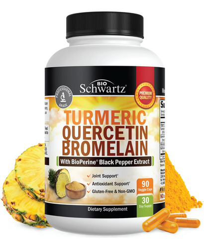 Suplemento De Curcuma Con Quercetina Bromelina (90 Capsulas)