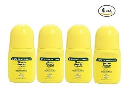 Heno De Pravia Rollon Original Deo Desodorante 625 Ml 4 Unid