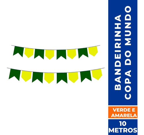 Bandeirinha Copa Do Mundo Papel De Seda Com 10 Metros