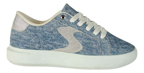 Tenis Casuales De Dama Estilo 0054 Color Mezclilla