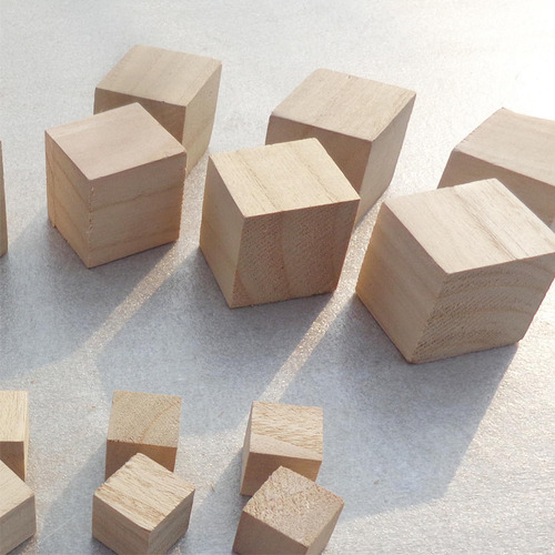 500 Piezas De Bloques De Madera, Bloques Cuadrados, 1 Cm