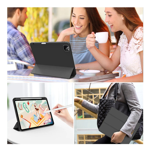 Capa Case P/ iPad Air 6 11pol M2 2024 C/ Suporte Caneta Cor Vermelho