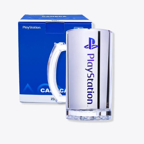 Caneca Chopp Eletrostática Playstation | Azul | Metalizada