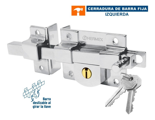 Imagen 1 de 4 de Cerradura De Barra Fija, Izquierda Hermex 43507