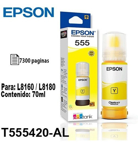 Tinta Epson T555-t554 Original L8180 X 70ml Con Caja