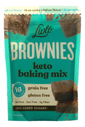 Livlo, Brownies, Mezcla Para Hornear Cetogénica, 256 G