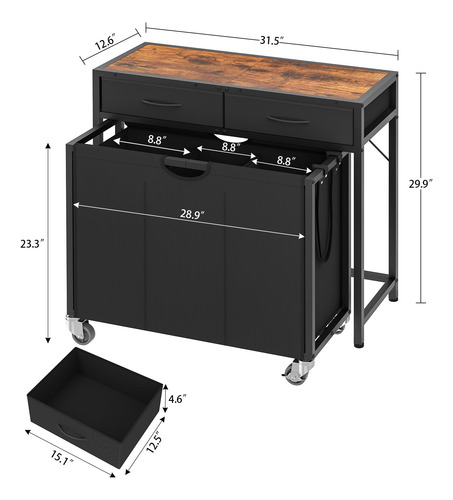 Classificador De Roupa Fgntwp Rolling Com Sacos De 3 Seções,