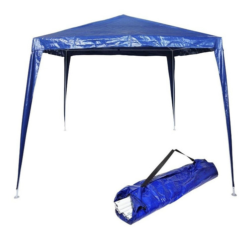 Tenda Gazebo Desmontável 3x3x2,4 Azul C/ Bolsa Barraca Praia