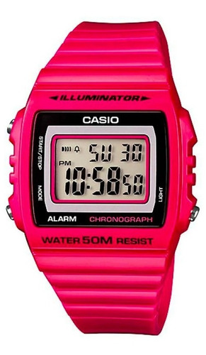Reloj Mujer Casio W-215h-4av Fucsia Digital / Lhua Store