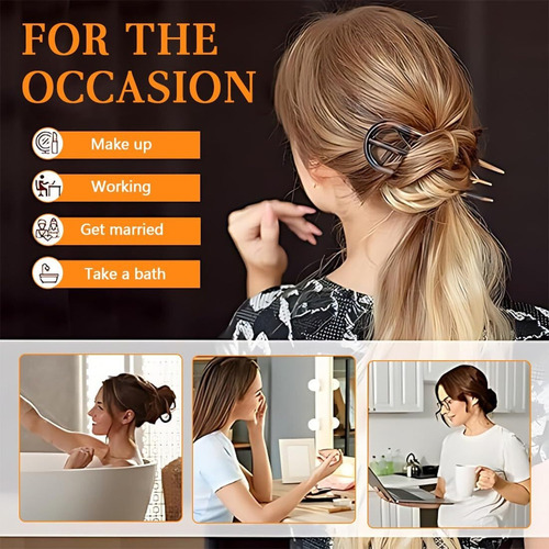 3 Piezas Horquillas Para El Pelo En Forma De U Para Niñas