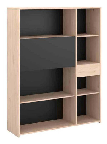 Librero Luppu Madera Y Negro Këssa Muebles