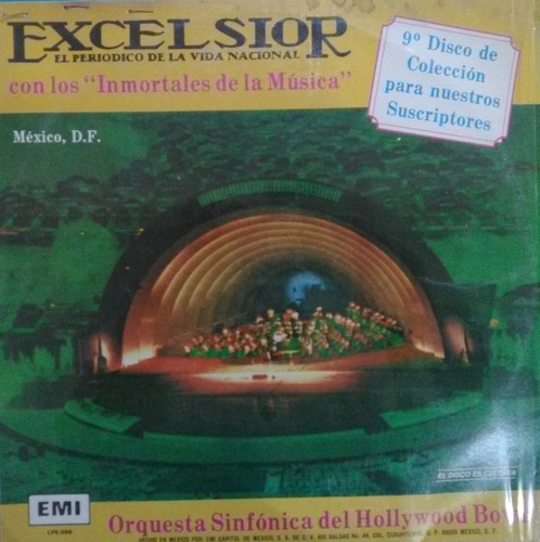 Orquesta Sinfónica De Hollywood Bowl. Disco Lp Excelsior (Usado)