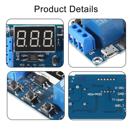 4 Pzas Modulo Relevador Programable 0.1 Seg A 999 Min