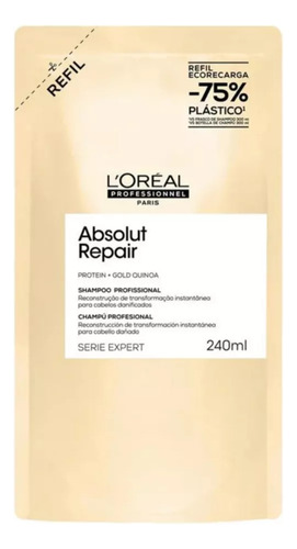 Shampoo L'oréal Absolut Repair Gold 240ml - Refil