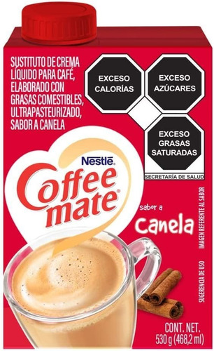 Sustituto De Crema Coffee Mate Líquido Sabor Canela 530g