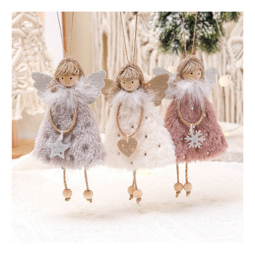Nuevo Colgante Navideño Con Diseño De Niña Ángel, 3 Piezas