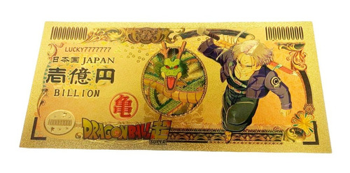 5 Billetes Dragon Ball - Oro Laminado 24k