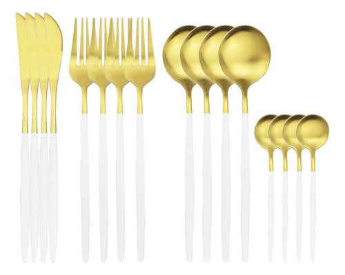 Cubertería, Cuchillo, Tenedor Y Vajilla, 16 Unidades, Color