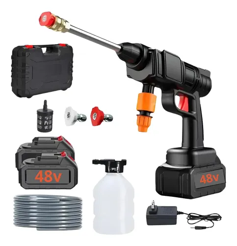 Lavadora Portátil Alta Pressão Pistola 1000 W 48V 2 Baterias