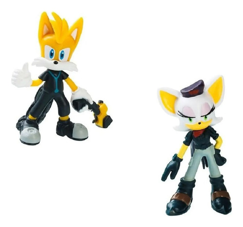 Figuras Minis Sonic X2 En Caja Rouge Y Tails 6cm Febo