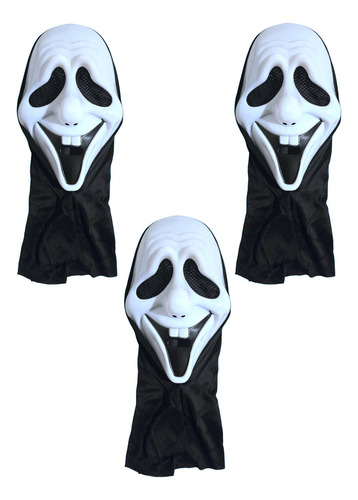 Mascara Scream Ghost Face Con Capucha Disfraz Halloween X3