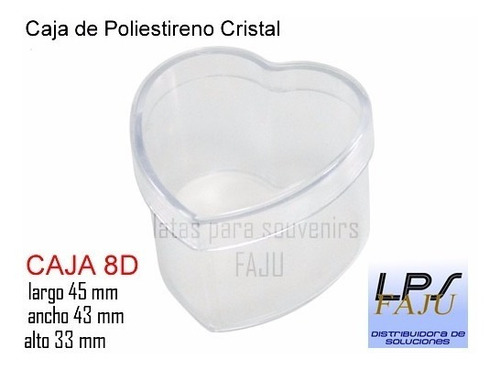 Caja Pastillero Acrilico Corazon Alto Souvenirs X 50u 8d