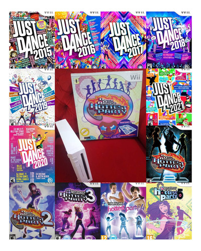 Nintendo Wii Con Pista De Baile Más 16 Juegos Just Dance 