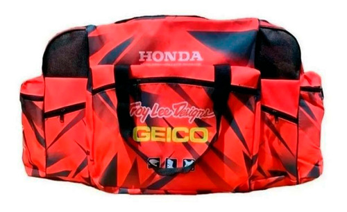 Bolso Enduro Motocross Cuatriciclo Honda Rojo