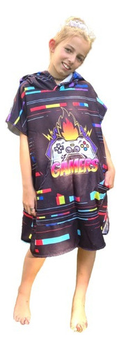 Gamer 3 Poncho Toalla Microfibra Capucha Todos Los Talles