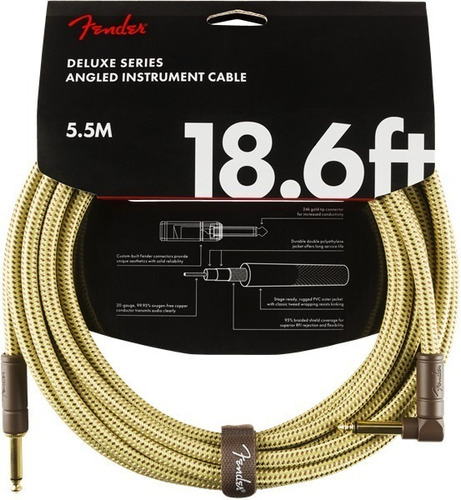 Cable Instrumento Fender Deluxe Series 5.5 Mts Angular Tweed