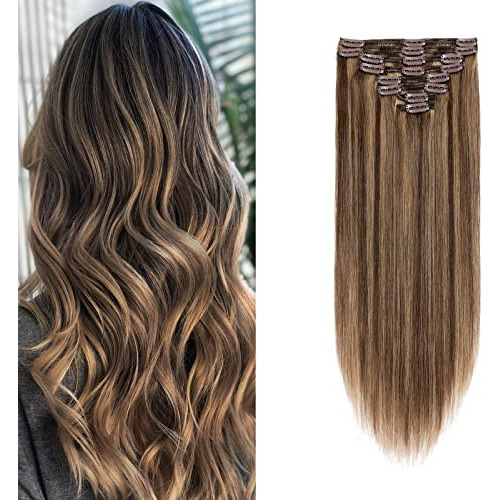 Doble Weft 100% Remy Human Hair Clip In Extensions H6qn5