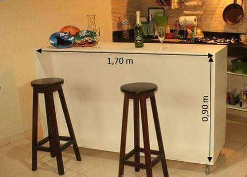 Separador De Ambiente Barra Desayunadora Organizador Cocina