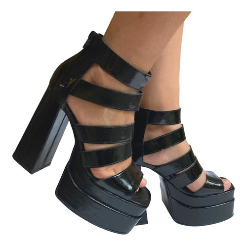 Imagen 3 de 10 de Zapato Plataforma Mujer Felipe Rentería Moda Tacón Ancho