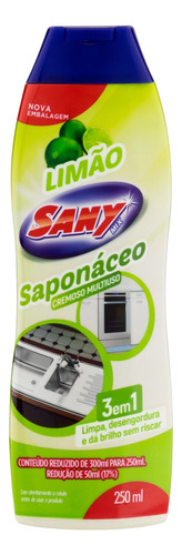 Limpador Sany Mix Saponáceo Limão Cremoso em squeeze 250ml