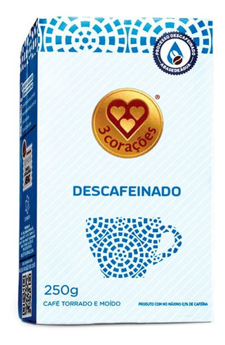 3 Corações Descafeinado café moído torrado 250gr