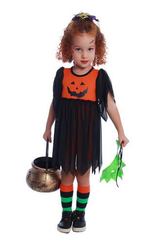 Roupa Abóbora Infantil Feminina Halloween