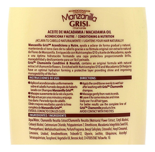 Grisi Acondicionador De Manzanilla, Acondicionador Para El C