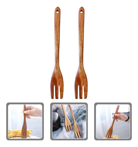 2 Tenedores De Madera Para Mezclar Madera, Tenedores Para En