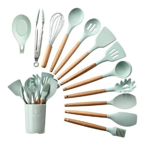 Set 12 Utensilios De Cocina Silicona Resistente Calor Juego