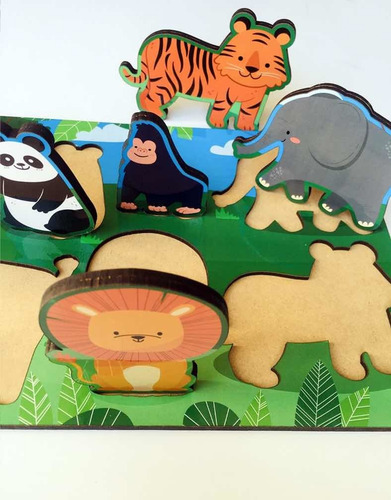 Juego De Encastre - Animales De La Selva