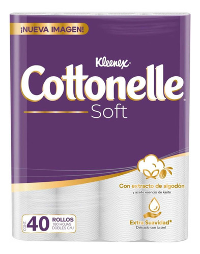 Papel Higiénico Baño Kleenex Cottonelle 40pz **envio Gratis*